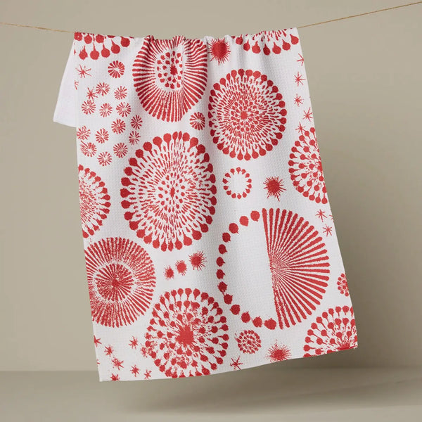 Geometry House Tea Towel -  Freedom Sparks Red
