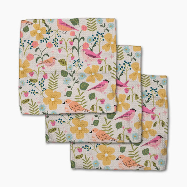 Geometry House 3pc Dish Cloth Set - Summer Songbirds