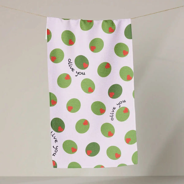 Geometry House Bar Towel - Olive You