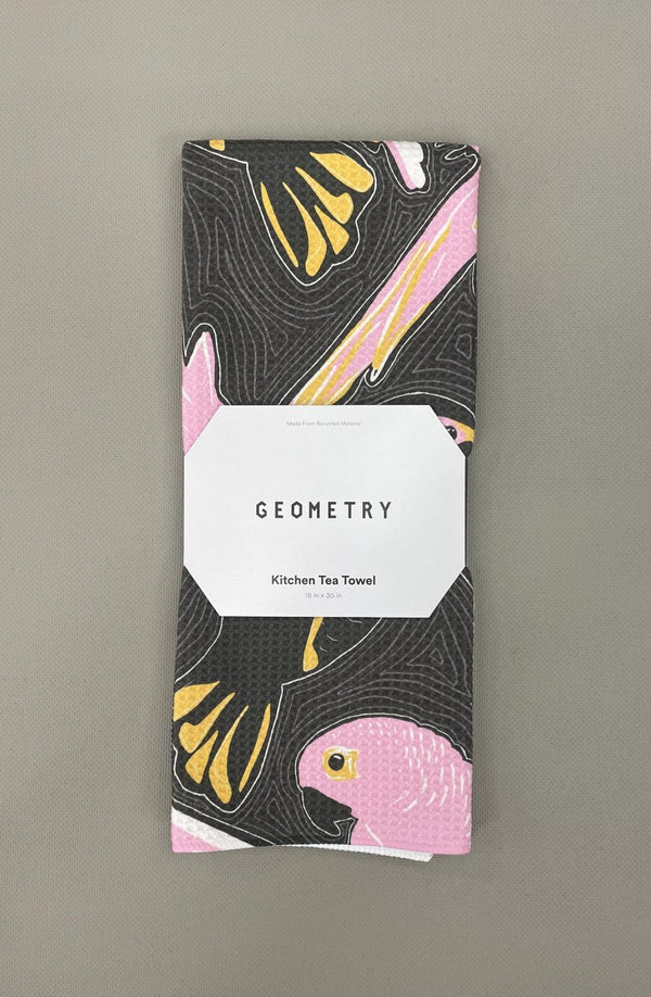 Geometry House Tea Towel - Bubblegum Birds