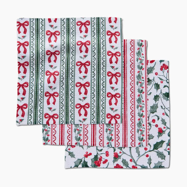 Geometry House Dishcloth Set - Christmas Ribbons