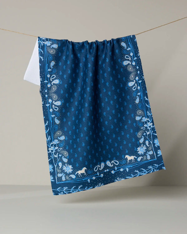 Geometry House Tea Towel -  Bronco Indigo