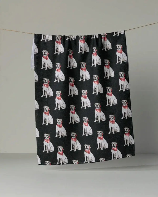 Geometry House Tea Towel -  Bulldog Club Black