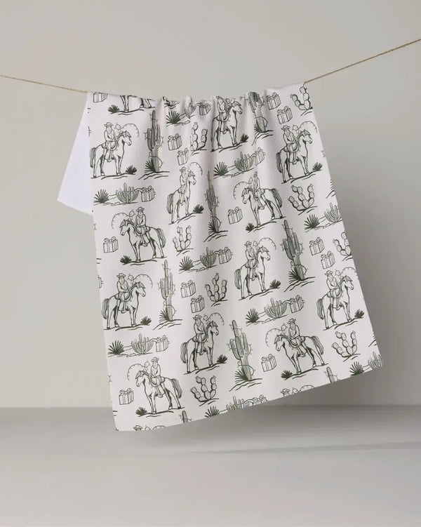 Geometry House Tea Towel - Cowboy Claus Pine