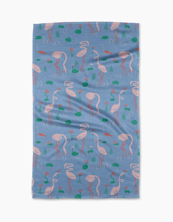 Geometry House Tea Towel - Flirty Flamingo