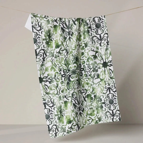 Geometry House Tea Towel -  Green Goddess