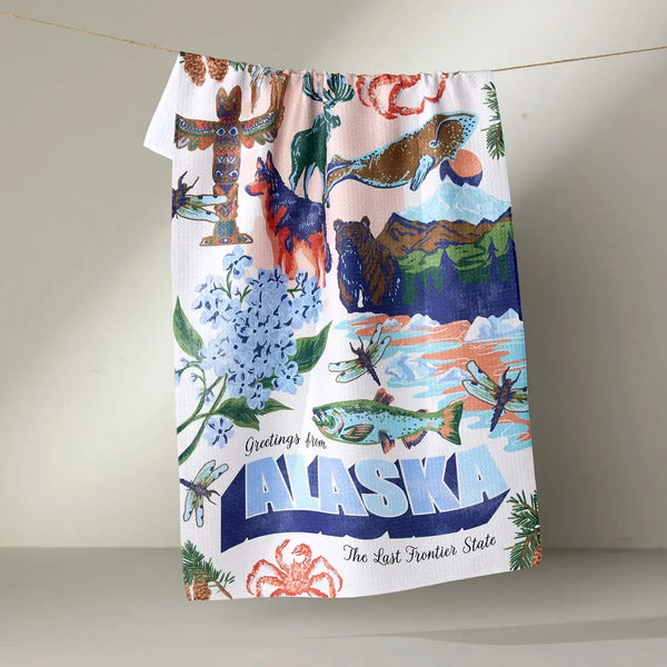 Geometry House Tea Towel - Greetings from Alaska