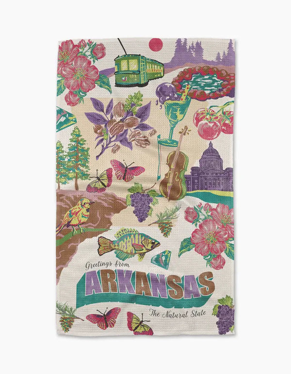 Geometry House Tea Towel - Greetings from Arkansas