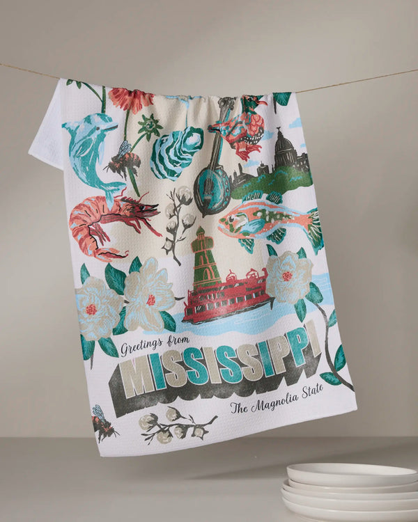 Geometry House Tea Towel - Greetings from Mississippi