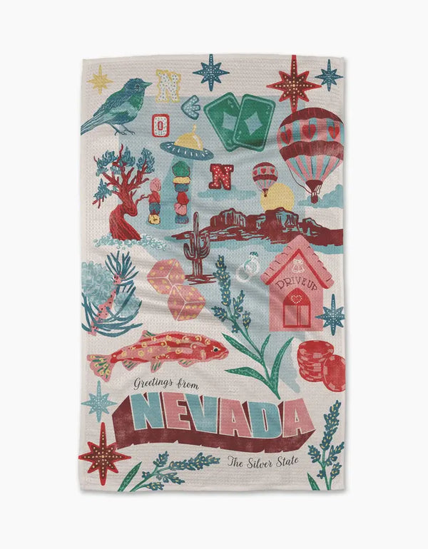 Geometry House Tea Towel - Greetings from Nevada