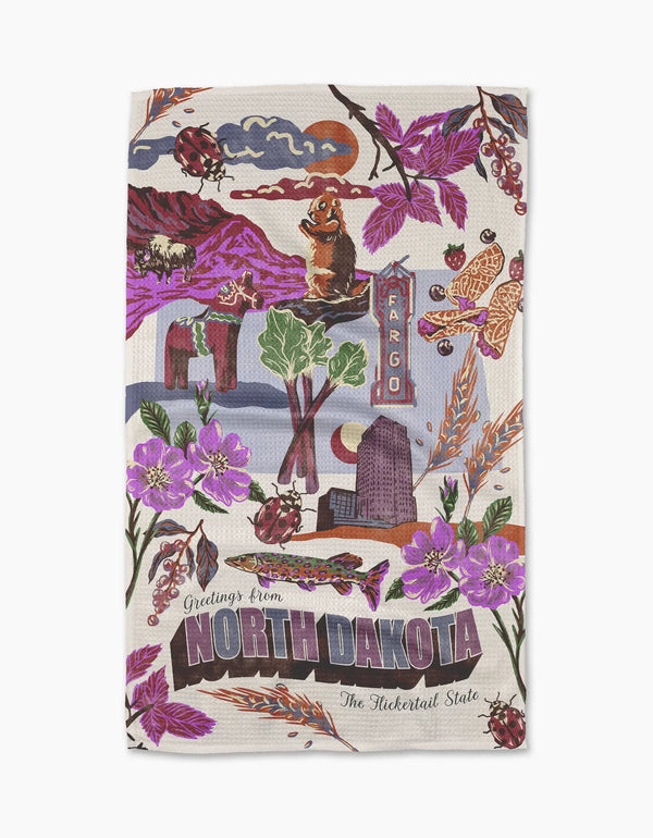 Geometry House Tea Towel - Greetings from North Dakota