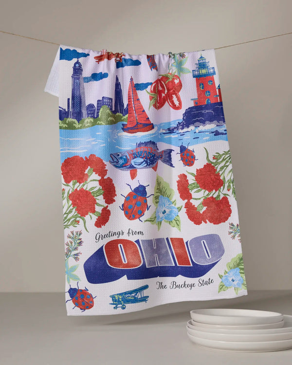 Geometry House Tea Towel - Greetings from Ohio