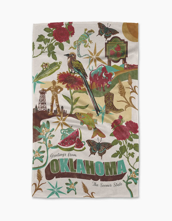 Geometry House Tea Towel - Greetings from Oklahoma