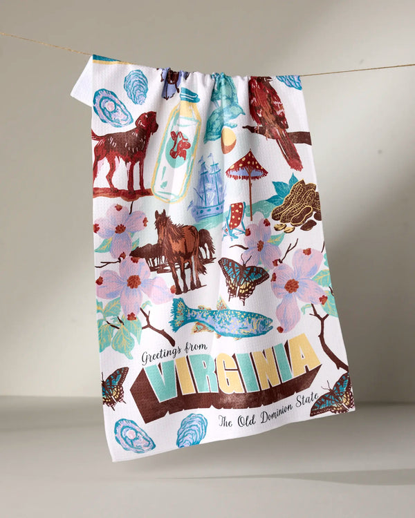 Geometry House Tea Towel - Greetings from Virginia