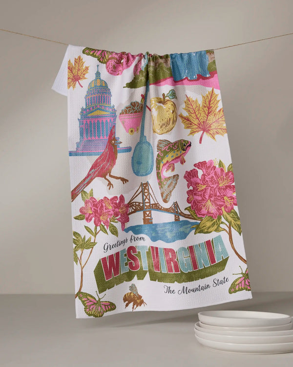 Geometry House Tea Towel - Greetings from West Virginia