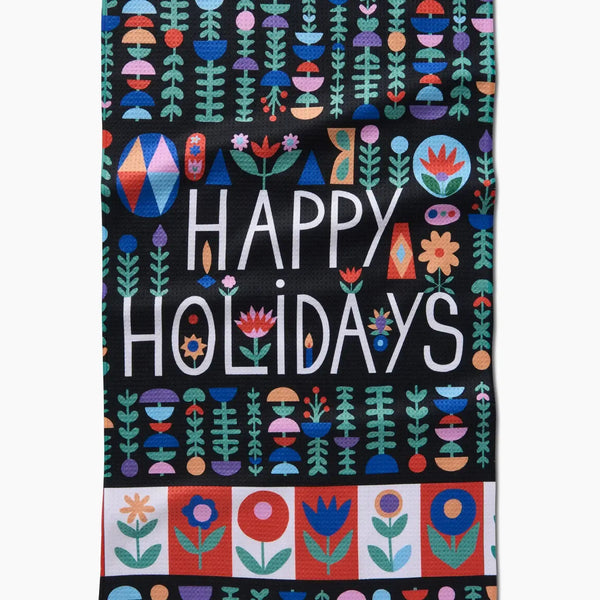 Geometry House Tea Towel - Happy Floral Holidays