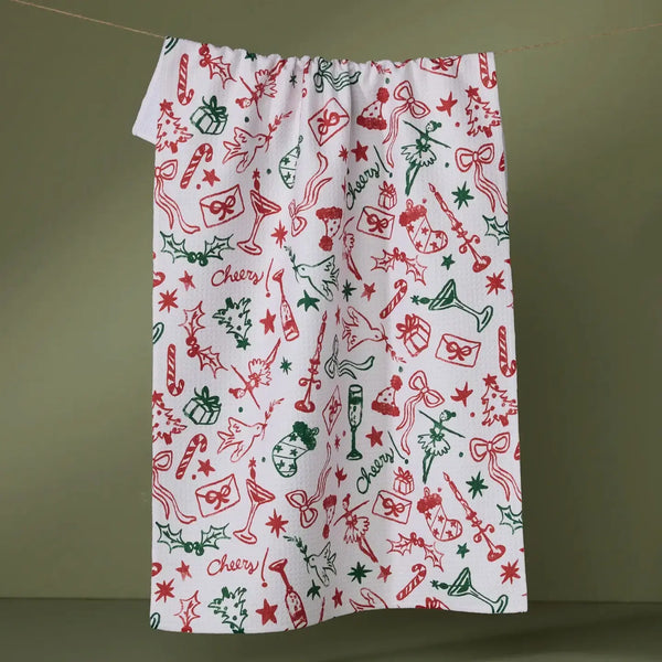 Geometry House Tea Towel - Holiday Doodles