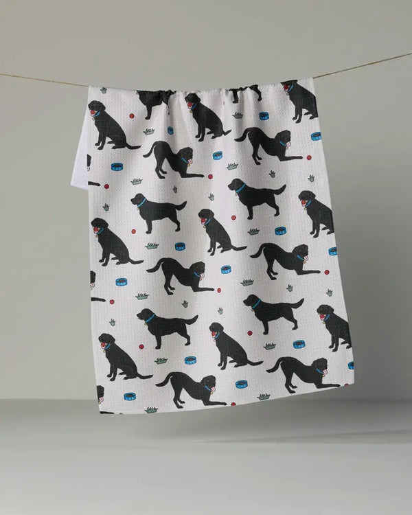 Geometry House Tea Towel -  Lab Pals Black
