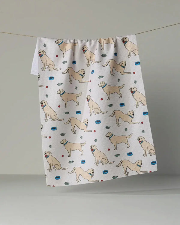 Geometry House Tea Towel -  Lab Pals Yellow