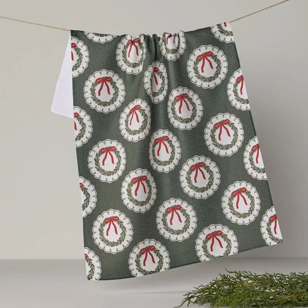 Geometry House Tea Towel - Merry Wreaths