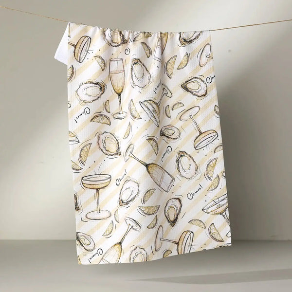 Geometry House Tea Towel - Oysters and Champagne