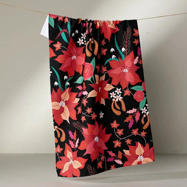 Geometry House Tea Towel - Poinsettia