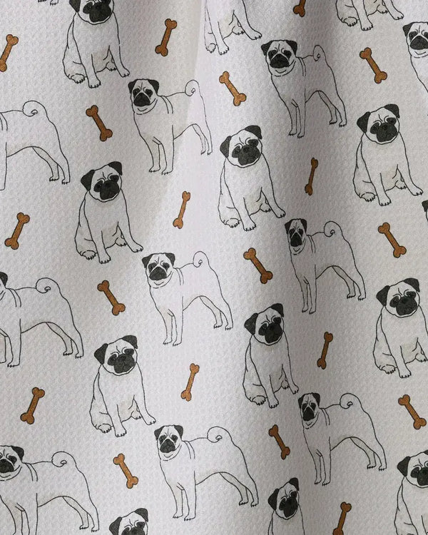 Geometry House Tea Towel -  Pug Club Fawn