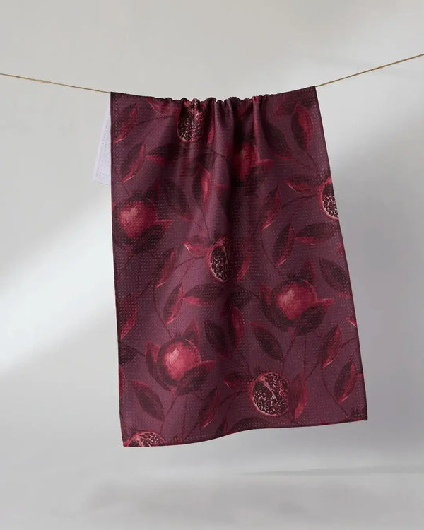 Geometry House Tea Towel -  Rich Garnet