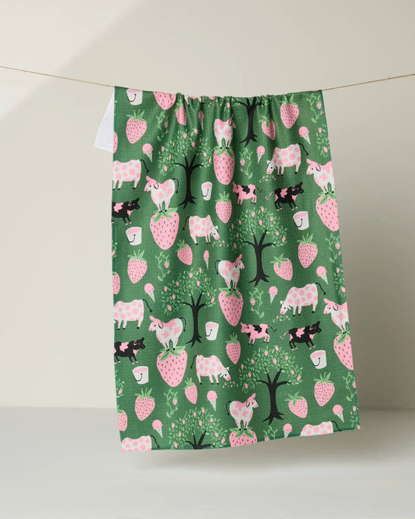 Geometry House Tea Towel -  Strawberry Cows