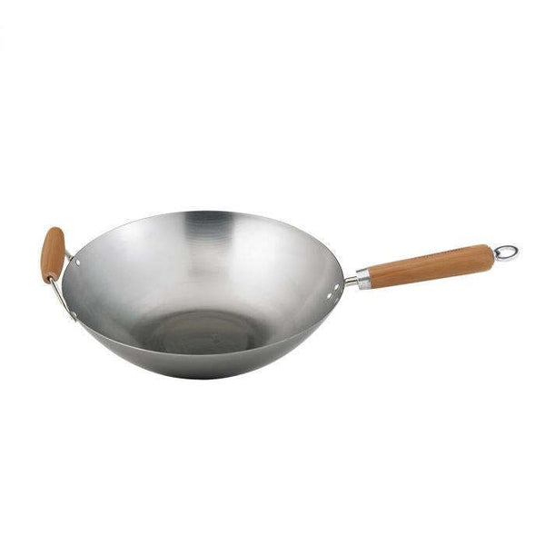 Harold Import Company Helen Chen Carbon Steel Flat Bottom Wok