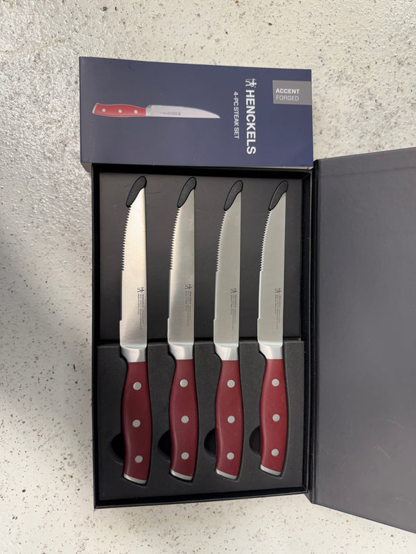 Henckel Accent 4pc Steak Knife Set - Red