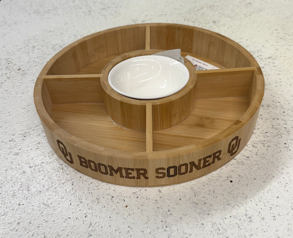 OU Boomer Bowl Bamboo Chip & Dip Set