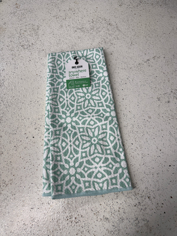 Once Again Home Tea Towel - Moroccan Tile Sea