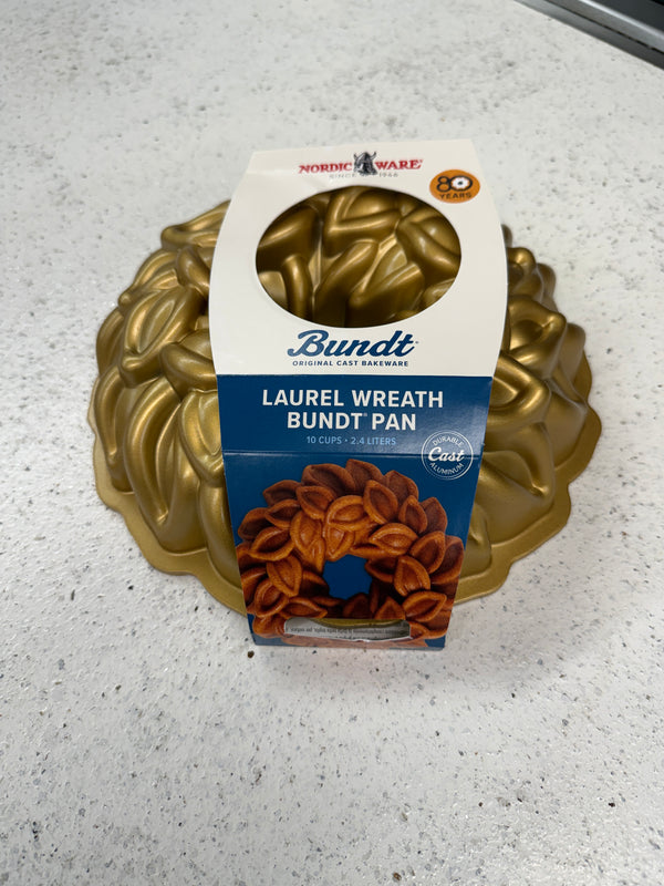 Nordic Ware Premier Gold 80th Anniversary Laurel Wreath Bundt Pan 10c