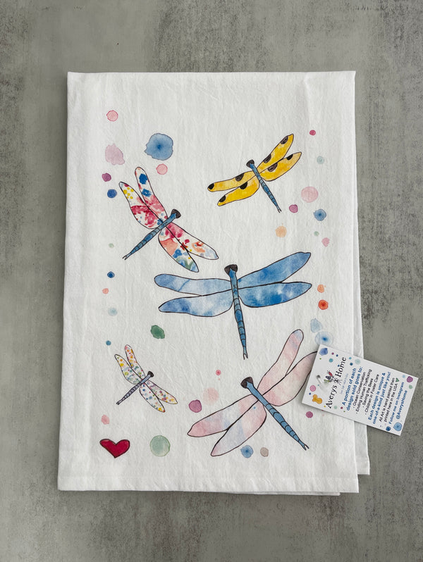 Avery's Home Dragonfly Garden Flour Sack Towel