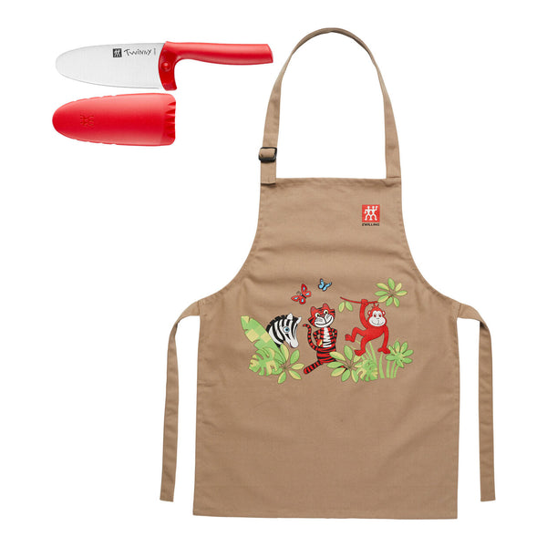 Zwilling Twinny Knife and Kid's Apron Set - Red