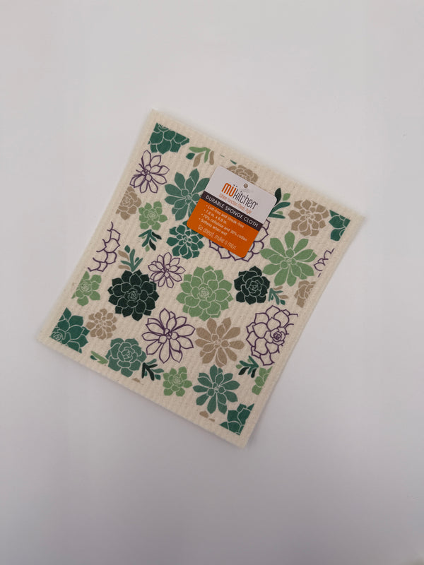Mu Kitchen Designer Swedish Sponge Cloth - Succulents