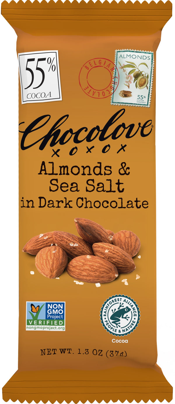Chocolove Mini 55% Dark Chocolate Bar - Almonds & Sea Salt 1.3oz