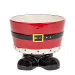 Boston International Ceramic Santa Belt Footed Bowl