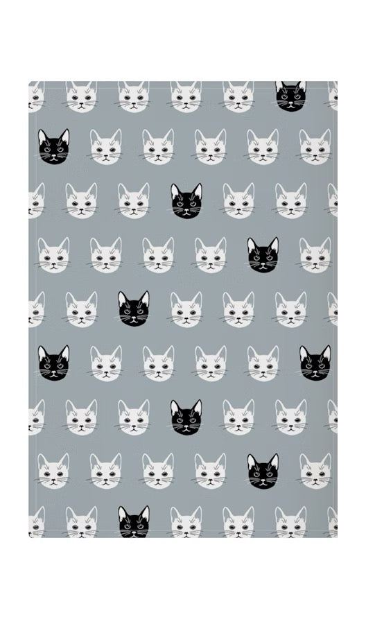 Mu Kitchen Cotton Designer Tea Towel - Nine Lives