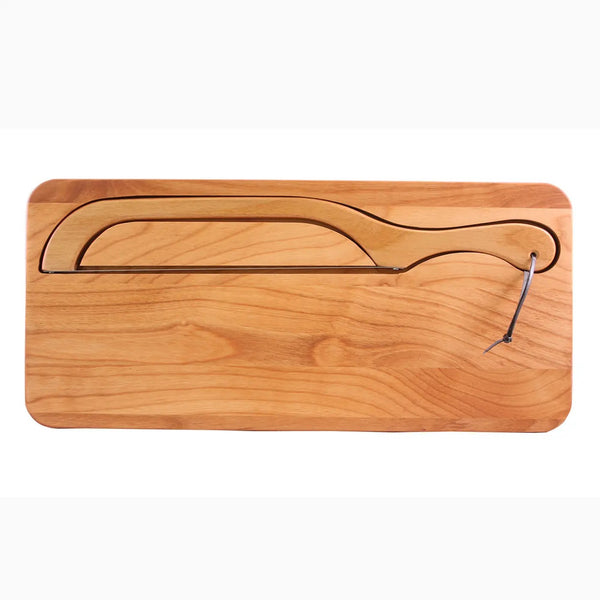 Out Of The Woods Of Oregon Mahogany Bread Slicing Knife W/ Alder Board - Right Handed