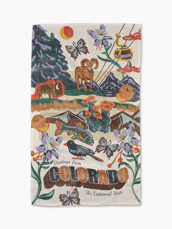 Geometry House Tea Towel - Greetings from Colorado