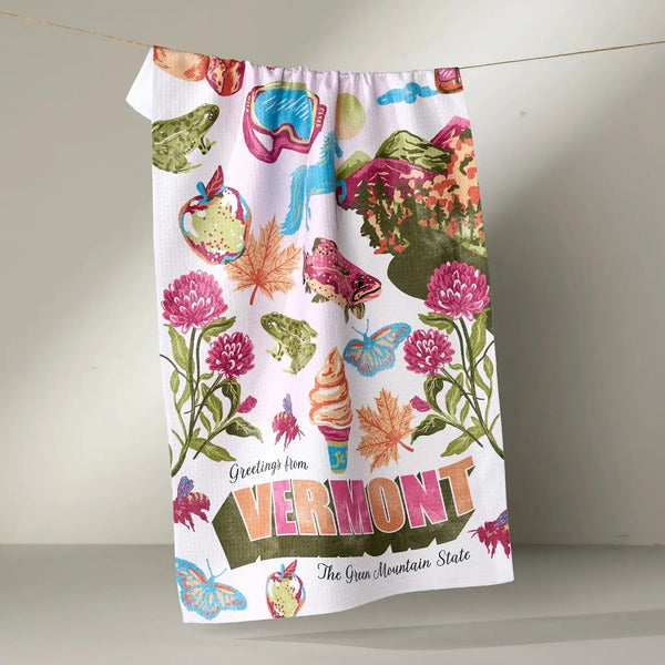 Geometry House Tea Towel - Greetings from Vermont