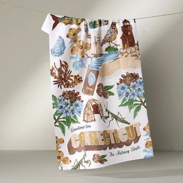 Geometry House Tea Towel - Greetings from Connecticut