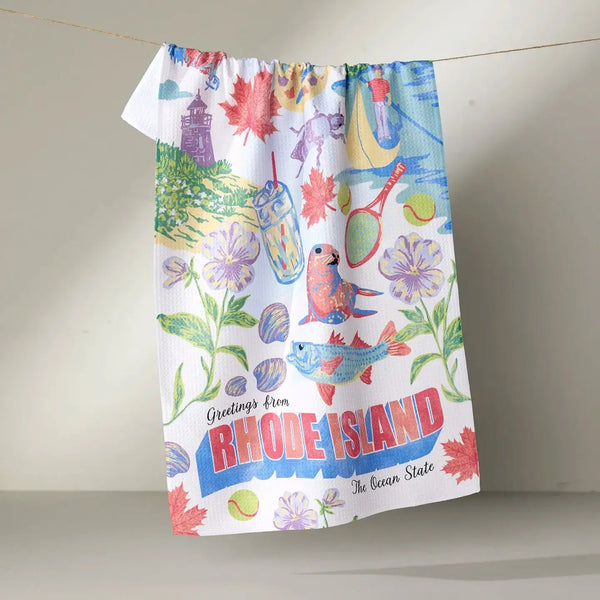 Geometry House Tea Towel - Greetings from Rhode Island