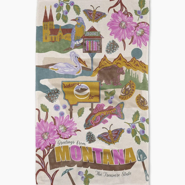 Geometry House Tea Towel - Greetings from Montana