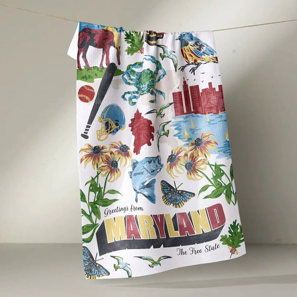 Geometry House Tea Towel - Greetings from Maryland