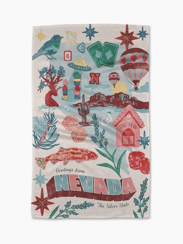 Geometry House Tea Towel - Greetings from Nevada