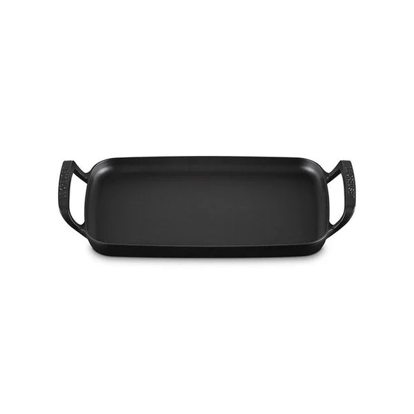 Le Creuset Cast Iron Alpine Outdoor Collection 15.75" Rectangular Griddle - Matte Black