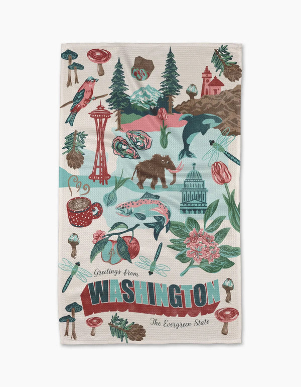 Geometry House Tea Towel - Greetings from Washington